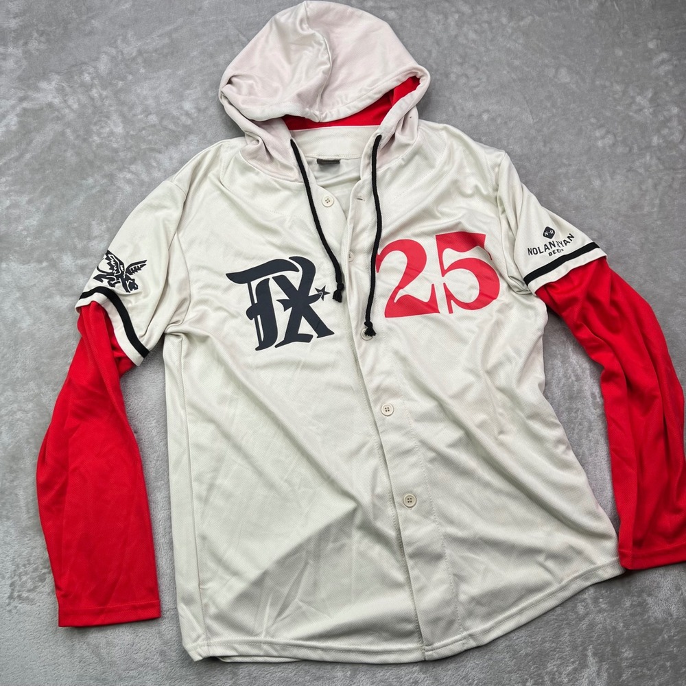 Texas Rangers Hooded Jersey Mens Medium Nolan Ryan Beef City Connect Theme Night